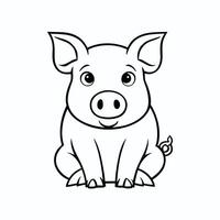 grande grasa cerdo. ilustración de grande grasa cerdo aislado en blanco antecedentes. plano estilo, vector
