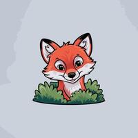 Cute cartoon fox. Funny red fox collection. Emotion little animal. Cartoon animal character design. Flat illustration isolated on white background. vector