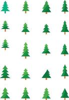 Simple pine flat tree illustration on white background vector