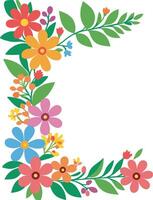 Simple Abstract hand drawn various shapes and flat flower. Nature flowers and Leaves illustration on white background vector