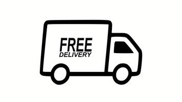 free shipping icon animation. delivery truck video
