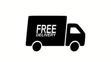 delivery truck fast moving. free shipping truck icon animation video