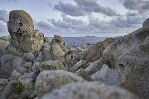 Detail of the rock formation of the southern Sardinian coasts photo