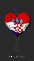 Croacia corazón forma bandera sin costura serpenteado amor vertical estado, 3d representación video