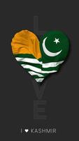 azad jammu och Kashmir, ajk hjärta form flagga sömlös looped kärlek vertikal status, 3d tolkning video