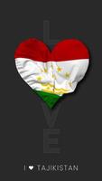 Tajikistan Heart Shape Flag Seamless Looped Love Vertical Status, 3D Rendering video