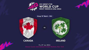 Canada and Ireland Match in ICC Men's T20 Cricket Worldcup West Indies and United States 2024, Intro 3D Rendering video