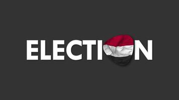 Yémen drapeau avec élection texte sans couture boucle Contexte introduction, 3d le rendu video