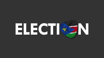 South Sudan Flag with Election Text Seamless Looping Background Intro, 3D Rendering video