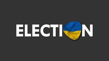 Ucraina bandiera con elezione testo senza soluzione di continuità looping sfondo introduzione, 3d interpretazione video