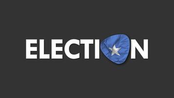 Somalia Flag with Election Text Seamless Looping Background Intro, 3D Rendering video