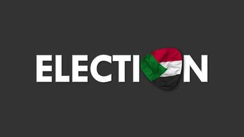 Sudan Flag with Election Text Seamless Looping Background Intro, 3D Rendering video