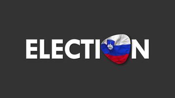 Slovenia Flag with Election Text Seamless Looping Background Intro, 3D Rendering video