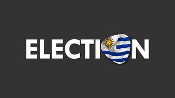 Uruguay Flag with Election Text Seamless Looping Background Intro, 3D Rendering video