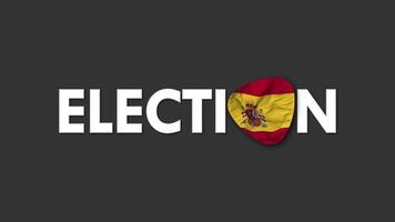 Spain Flag with Election Text Seamless Looping Background Intro, 3D Rendering video