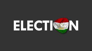 Tajikistan Flag with Election Text Seamless Looping Background Intro, 3D Rendering video