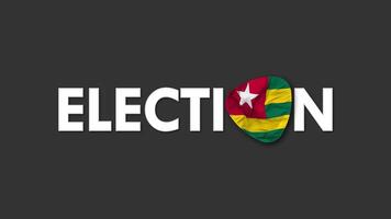 Togo Flag with Election Text Seamless Looping Background Intro, 3D Rendering video