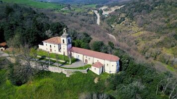 Magnificent views of the Spanish village with green fields video