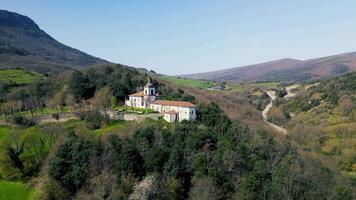 Magnificent views of the Spanish village with green fields video