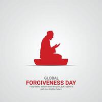 Global Forgiveness Day creative ads design, Global Forgiveness Day, July 7, 3d illustration vector