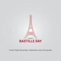 Happy Bastille Day creative ads design, Happy Bastille Day, july 14, , 3d illustration vector