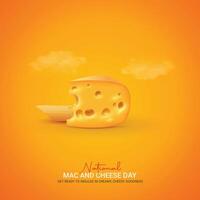 Webnational mac and cheese day creative ads design. national mac and cheese day, July 14, , 3d illustration vector