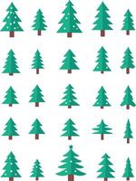 Simple pine flat tree illustration on white background vector