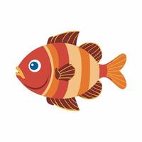 colección de mano dibujado linda peces en plano estilo. peces cuerpo íconos grande colocar. ilustración para icono, logo, imprimir, icono, tarjeta, emblema, etiqueta. acuario. vector