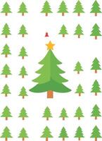 Simple pine flat tree illustration on white background vector