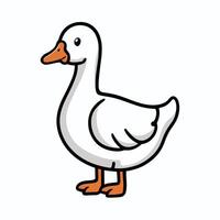 Set of cute white goose. goose illustration white background vector