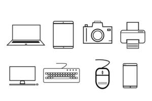 computer laptop electronics equipment icon set vector