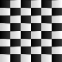 Back and white seamless geometric checkered pattern. Monochrome repeatable square optical illusion background. Decorative endless 3d texture vector