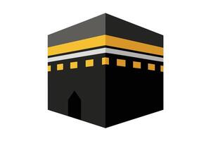 A majestic view of the Kaaba in white background vector