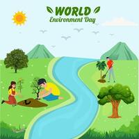 día Mundial del Medio Ambiente vector