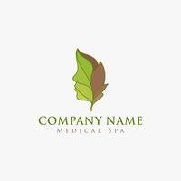 flower leaf Woman's face Logo Concept for Spa design template vector