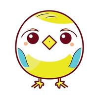 Cute bird black and white cartoon character design collection. White background. Pets, Animals. AI-generated vector