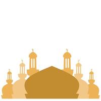 Mosque icon in flat style. Mosque icon illustration on white background. Abstract illustration of simple icon in flat style. Element graphic design template with a religious theme vector