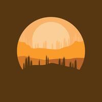 Sunset in The Desert template vector