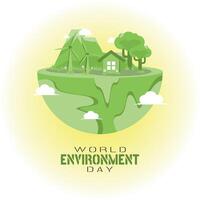 World Environment Day poster with environmentally friendly concept vector