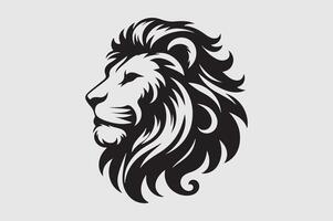 Lion head file silhouette style in white background vector