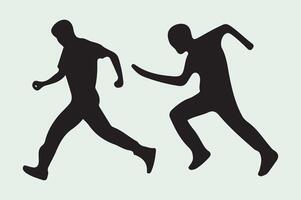 Two people are running free download vector