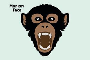 Monkey face Illustration free download vector