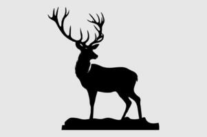 Deer file silhouette style in white background vector