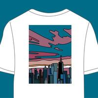 design t shirt sky city vector