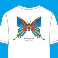 diseño t camisa mariposa vector