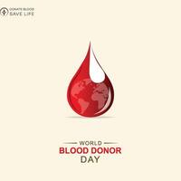 mundo sangre donante día, social medios de comunicación correo, mundo sangre donante día póster, vector