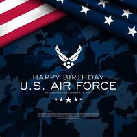 US Air Force Birthday September 18th Background Illustration vector