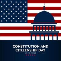 contento constitución y ciudadanía día unido estados de America antecedentes ilustración vector