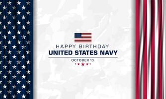 Happy Birthday US Navy October 13 background Illustration vector