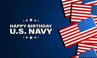 Happy Birthday US Navy October 13 background Illustration vector